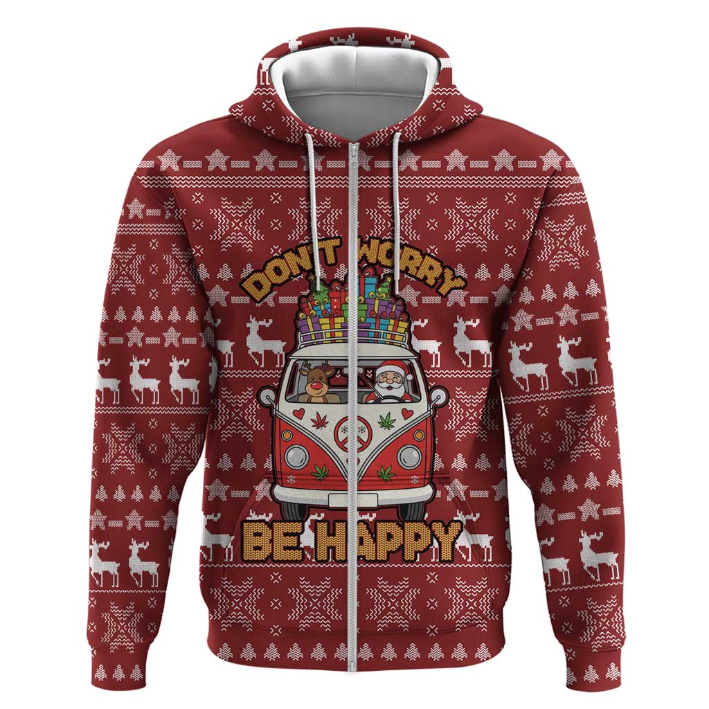 Hippie Car Santa Claus Christmas Hoodie Xmas Holiday Patterns - Wonder Print Shop