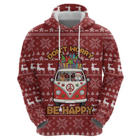 Hippie Car Santa Claus Christmas Hoodie Xmas Holiday Patterns - Wonder Print Shop