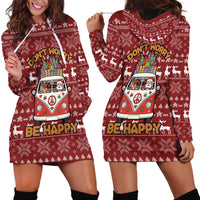Hippie Car Santa Claus Christmas Hoodie Dress Xmas Holiday Patterns - Wonder Print Shop