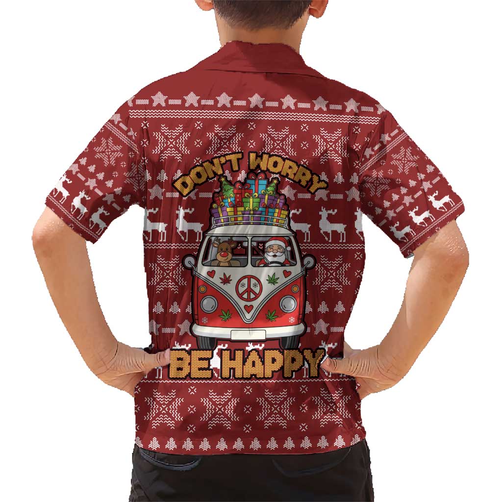Hippie Car Santa Claus Christmas Kid Hawaiian Shirt Xmas Holiday Patterns - Wonder Print Shop