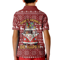 Hippie Car Santa Claus Christmas Kid Polo Shirt Xmas Holiday Patterns - Wonder Print Shop