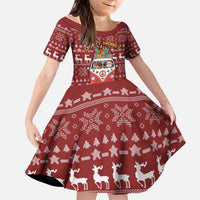 Hippie Car Santa Claus Christmas Kid Short Sleeve Dress Xmas Holiday Patterns - Wonder Print Shop