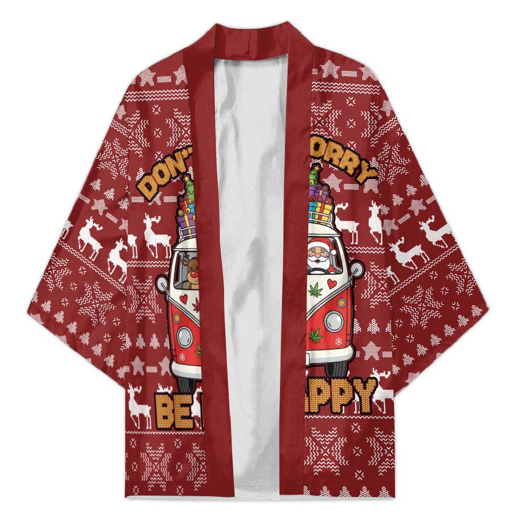 Hippie Car Santa Claus Christmas Kimono Xmas Holiday Patterns - Wonder Print Shop
