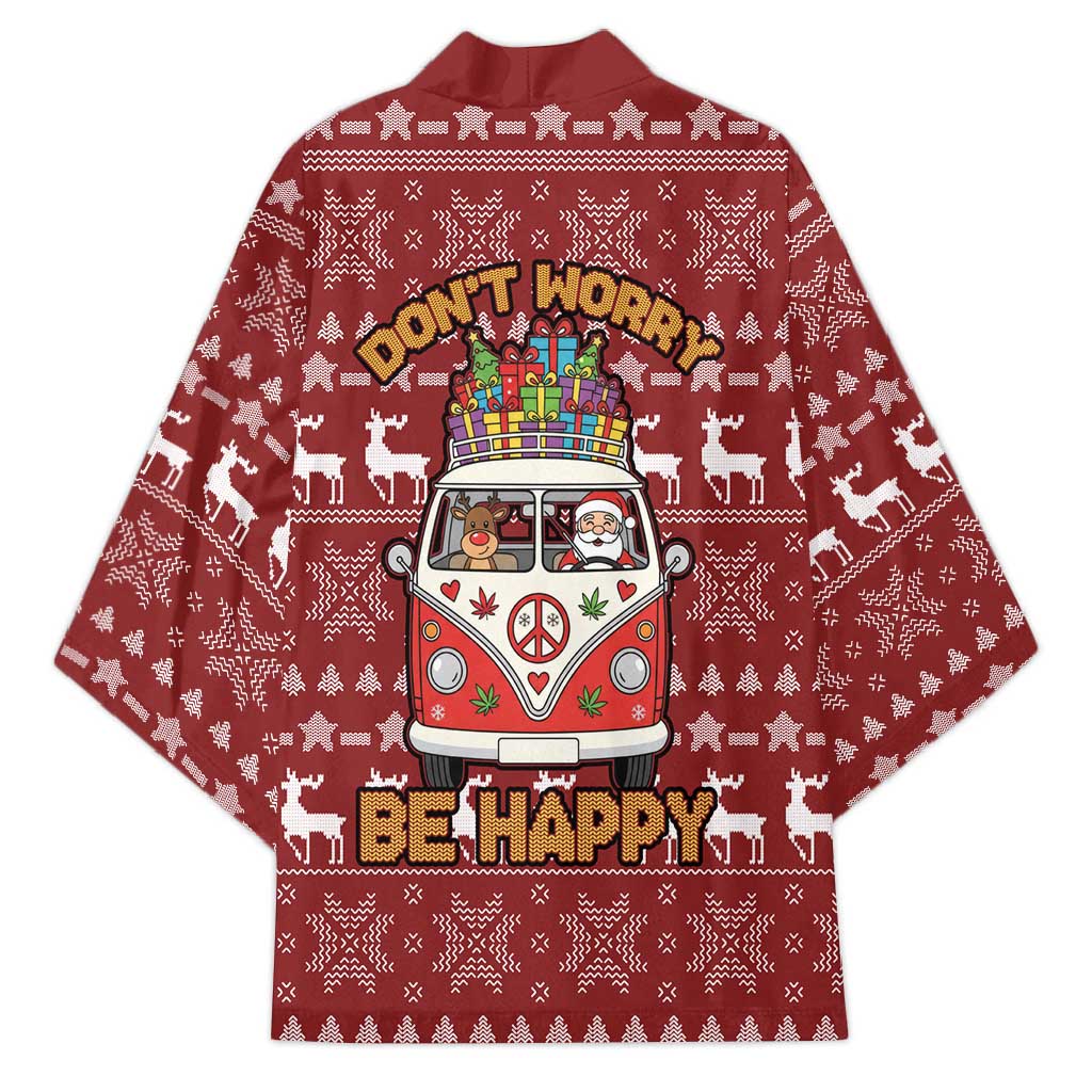 Hippie Car Santa Claus Christmas Kimono Xmas Holiday Patterns - Wonder Print Shop