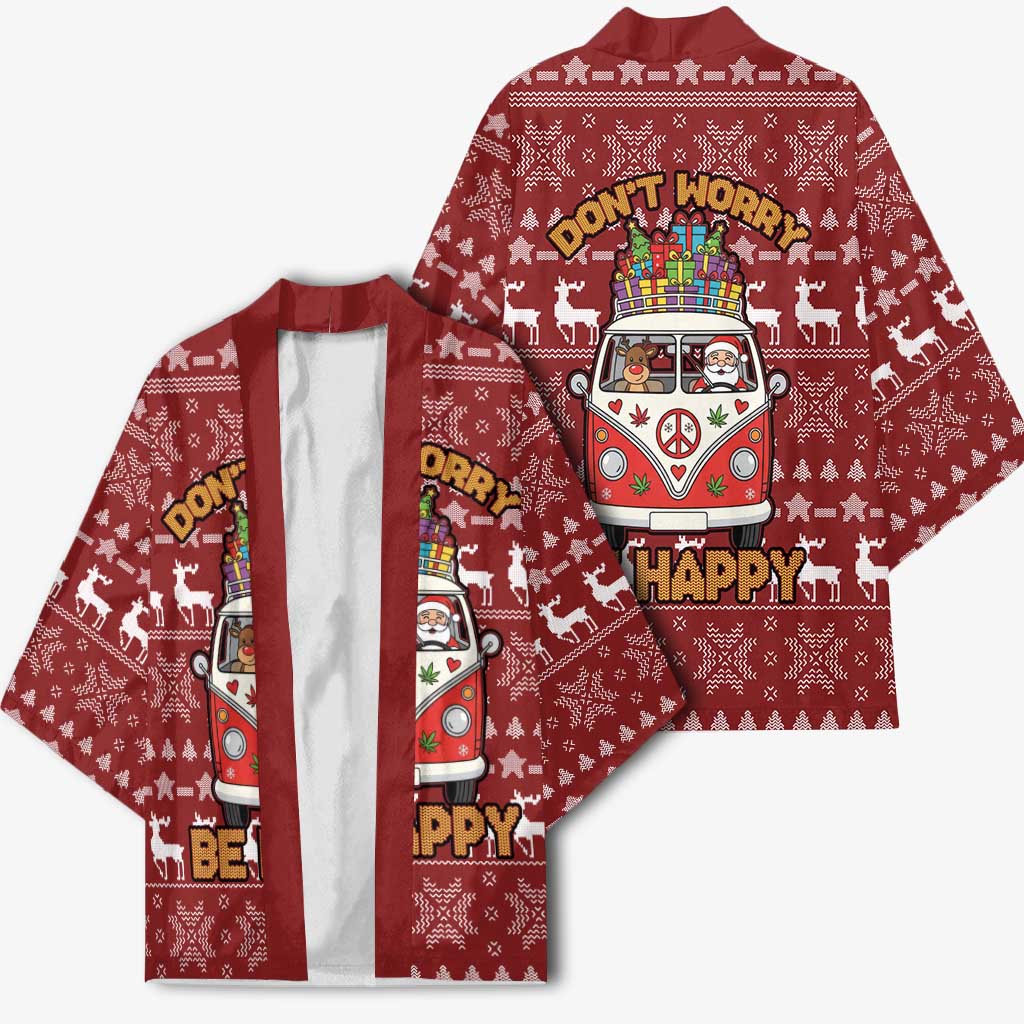 Hippie Car Santa Claus Christmas Kimono Xmas Holiday Patterns - Wonder Print Shop