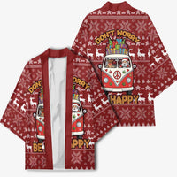 Hippie Car Santa Claus Christmas Kimono Xmas Holiday Patterns - Wonder Print Shop