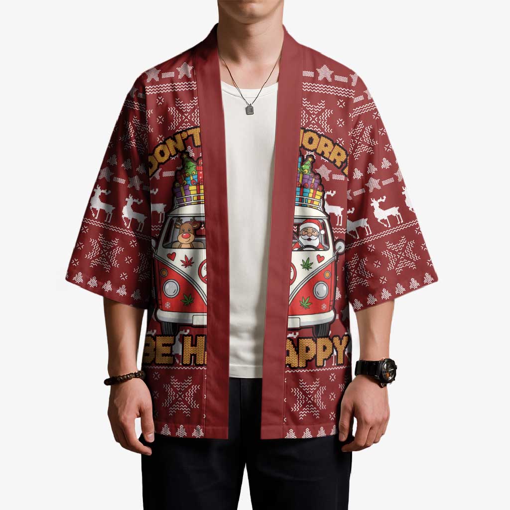 Hippie Car Santa Claus Christmas Kimono Xmas Holiday Patterns - Wonder Print Shop
