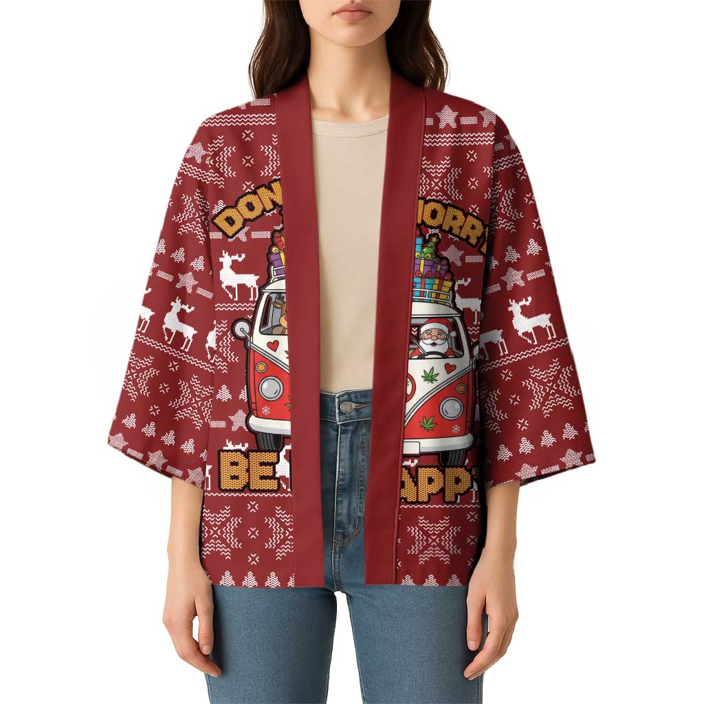 Hippie Car Santa Claus Christmas Kimono Xmas Holiday Patterns - Wonder Print Shop