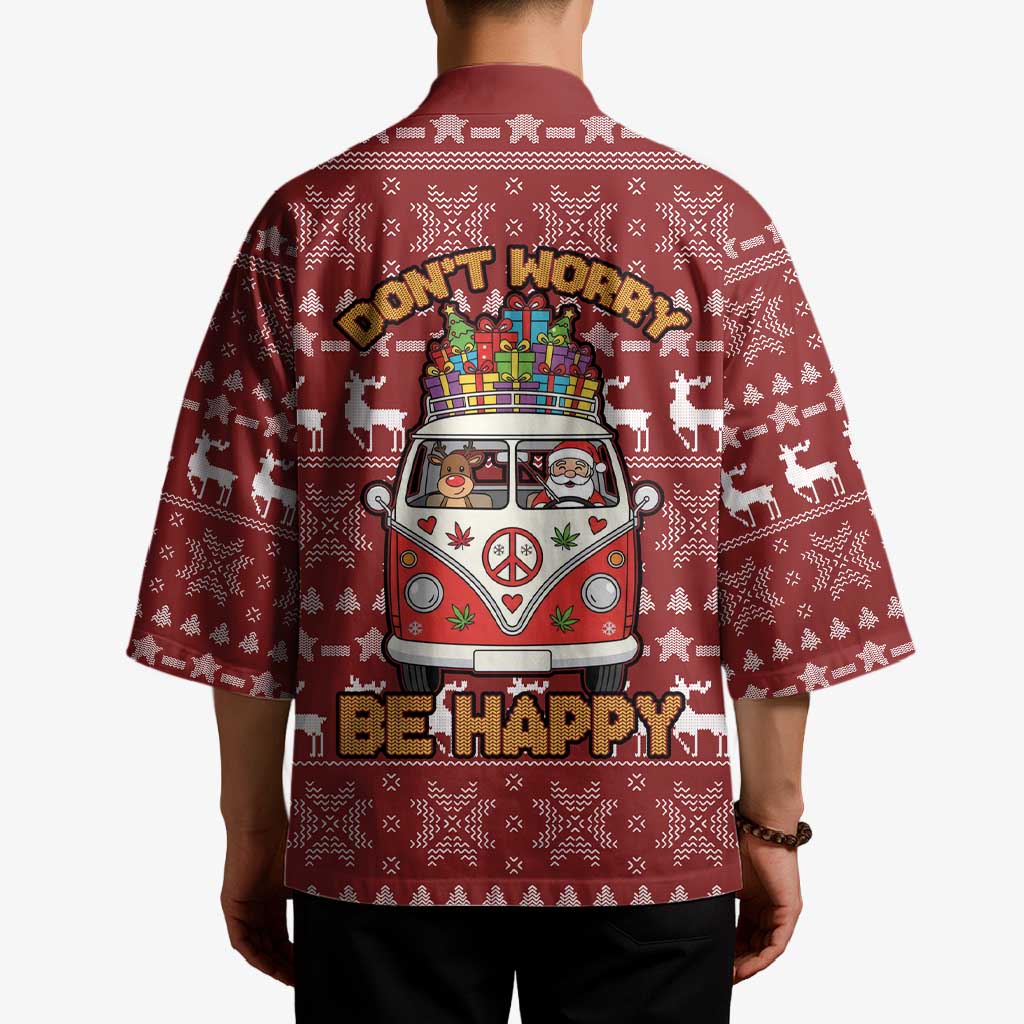 Hippie Car Santa Claus Christmas Kimono Xmas Holiday Patterns - Wonder Print Shop