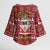 Hippie Car Santa Claus Christmas Kimono Sleeve Blouse Xmas Holiday Patterns - Wonder Print Shop