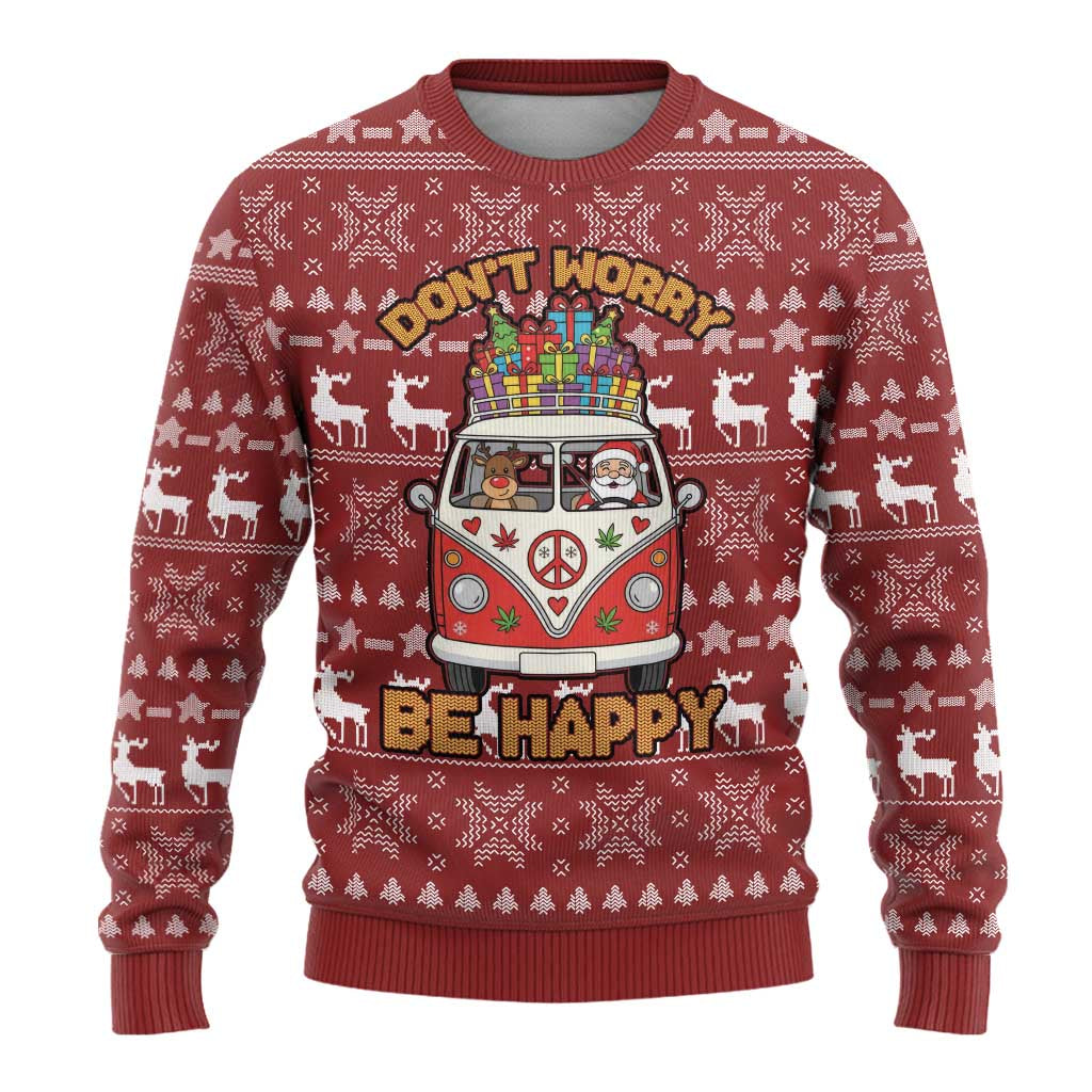 Hippie Car Santa Claus Christmas Ugly Christmas Sweater Xmas Holiday Patterns - Wonder Print Shop