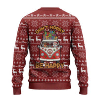 Hippie Car Santa Claus Christmas Ugly Christmas Sweater Xmas Holiday Patterns - Wonder Print Shop