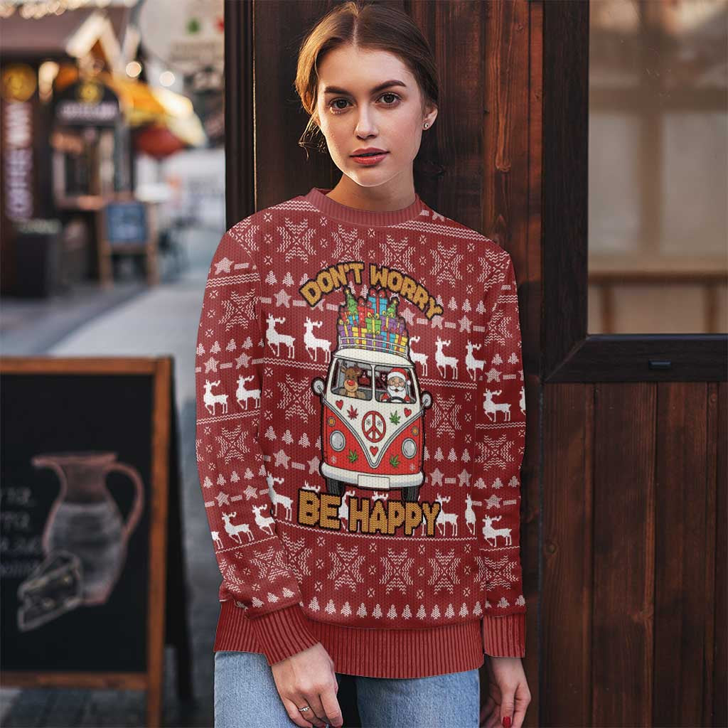 Hippie Car Santa Claus Christmas Ugly Christmas Sweater Xmas Holiday Patterns - Wonder Print Shop