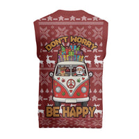 Hippie Car Santa Claus Christmas Knitted V-Neck Vest Xmas Holiday Patterns - Wonder Print Shop