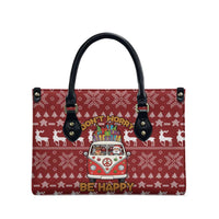Hippie Car Santa Claus Christmas Leather Bag Xmas Holiday Patterns - Wonder Print Shop