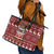 Hippie Car Santa Claus Christmas Leather Tote Bag Xmas Holiday Patterns - Wonder Print Shop