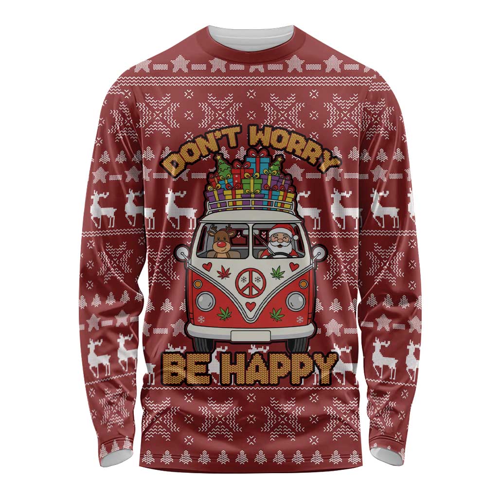 Hippie Car Santa Claus Christmas Long Sleeve Shirt Xmas Holiday Patterns - Wonder Print Shop