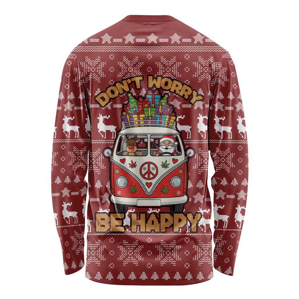 Hippie Car Santa Claus Christmas Long Sleeve Shirt Xmas Holiday Patterns - Wonder Print Shop