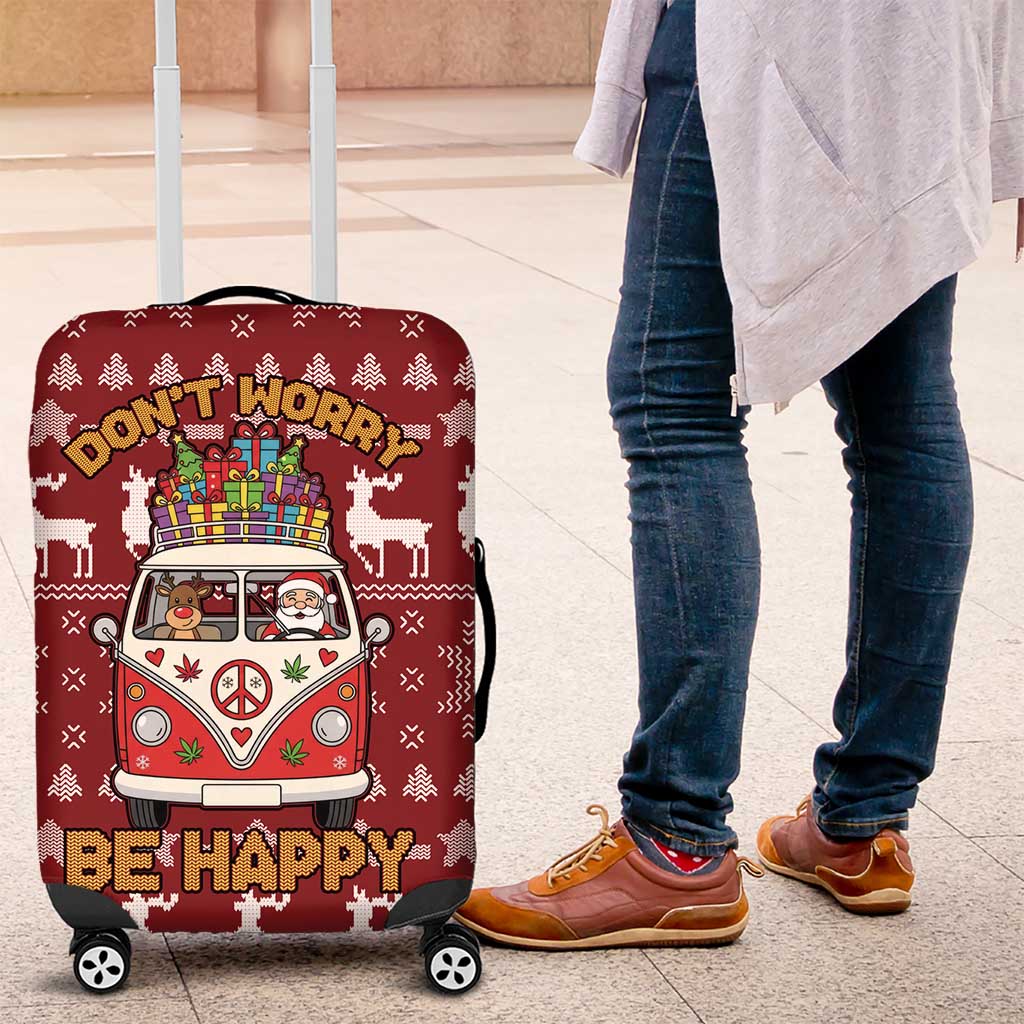 Hippie Car Santa Claus Christmas Luggage Cover Xmas Holiday Patterns - Wonder Print Shop