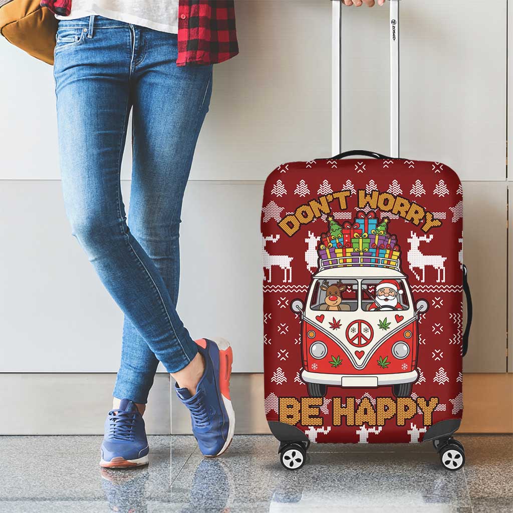 Hippie Car Santa Claus Christmas Luggage Cover Xmas Holiday Patterns - Wonder Print Shop
