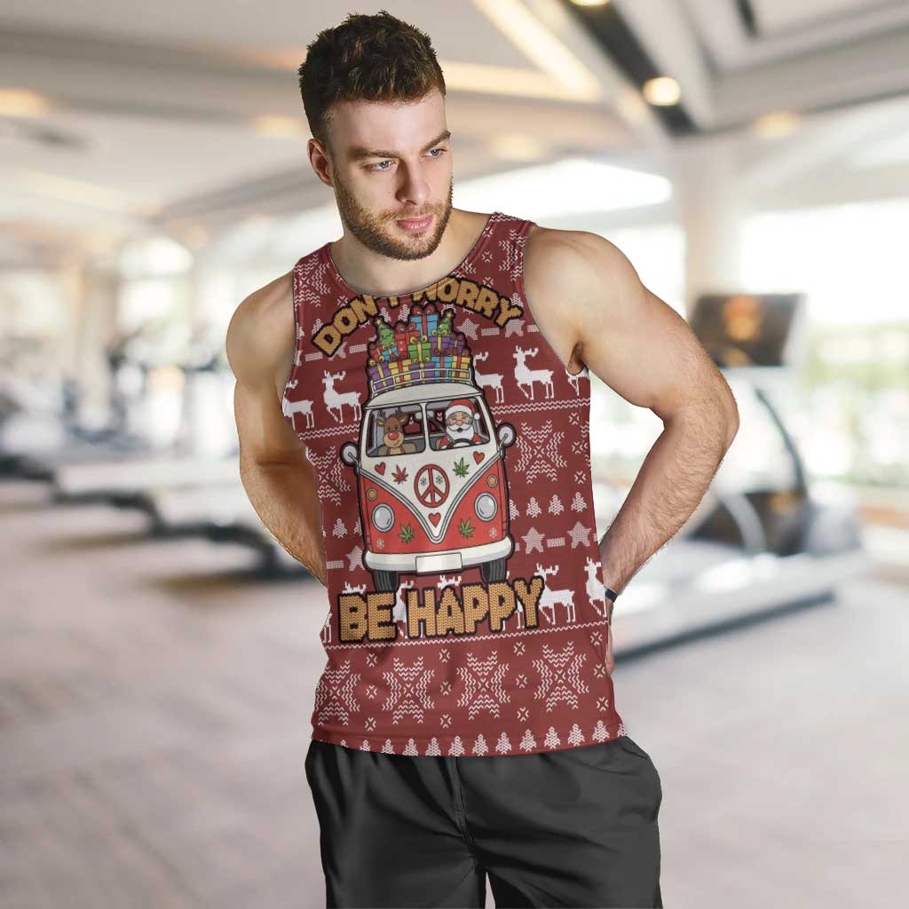 Hippie Car Santa Claus Christmas Men Tank Top Xmas Holiday Patterns - Wonder Print Shop