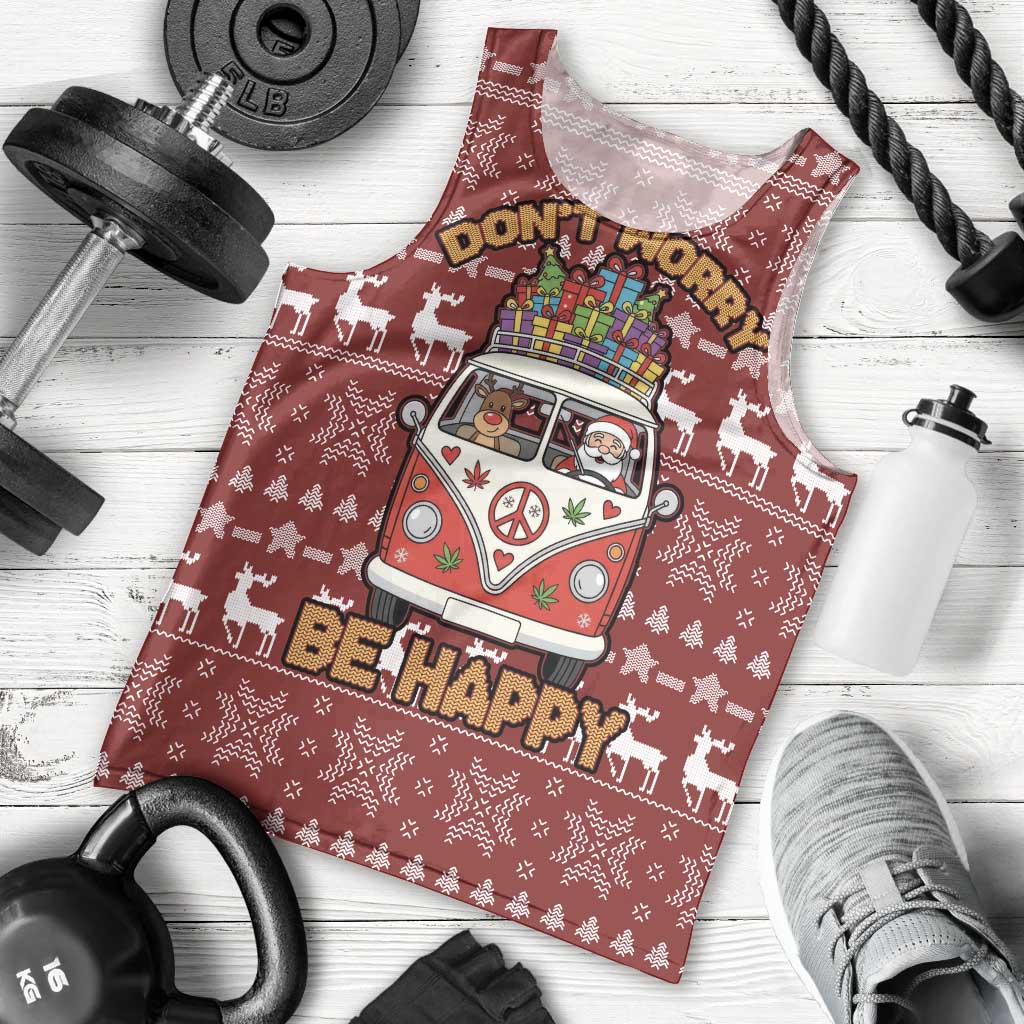 Hippie Car Santa Claus Christmas Men Tank Top Xmas Holiday Patterns - Wonder Print Shop