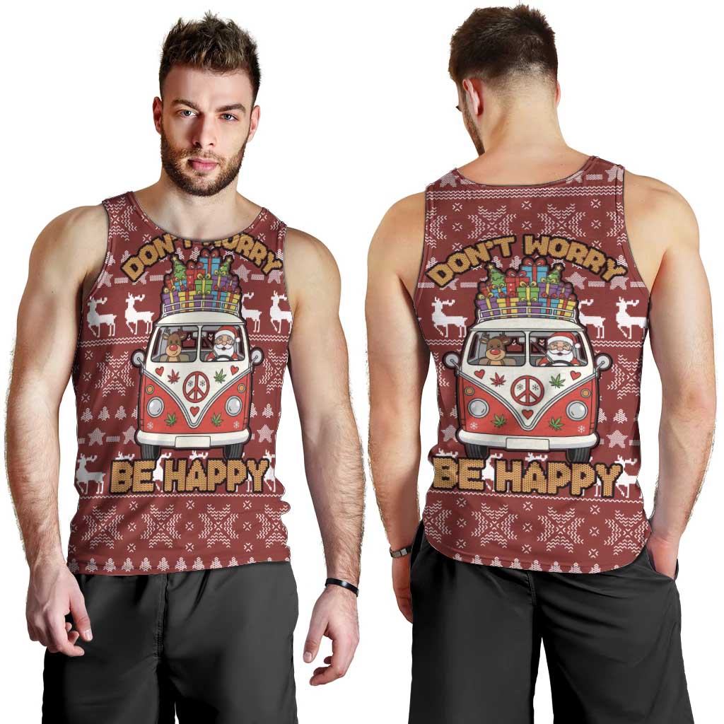 Hippie Car Santa Claus Christmas Men Tank Top Xmas Holiday Patterns - Wonder Print Shop
