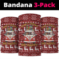 Hippie Car Santa Claus Christmas Neck Gaiter Xmas Holiday Patterns - Wonder Print Shop