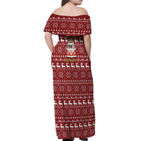 Hippie Car Santa Claus Christmas Off Shoulder Maxi Dress Xmas Holiday Patterns - Wonder Print Shop