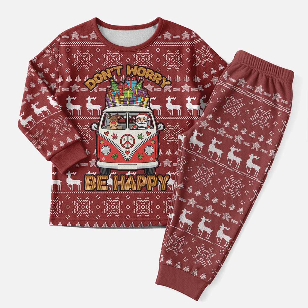 Hippie Car Santa Claus Christmas Pajama Set Xmas Holiday Patterns - Wonder Print Shop