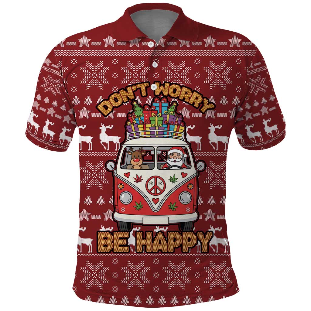 Hippie Car Santa Claus Christmas Polo Shirt Xmas Holiday Patterns - Wonder Print Shop