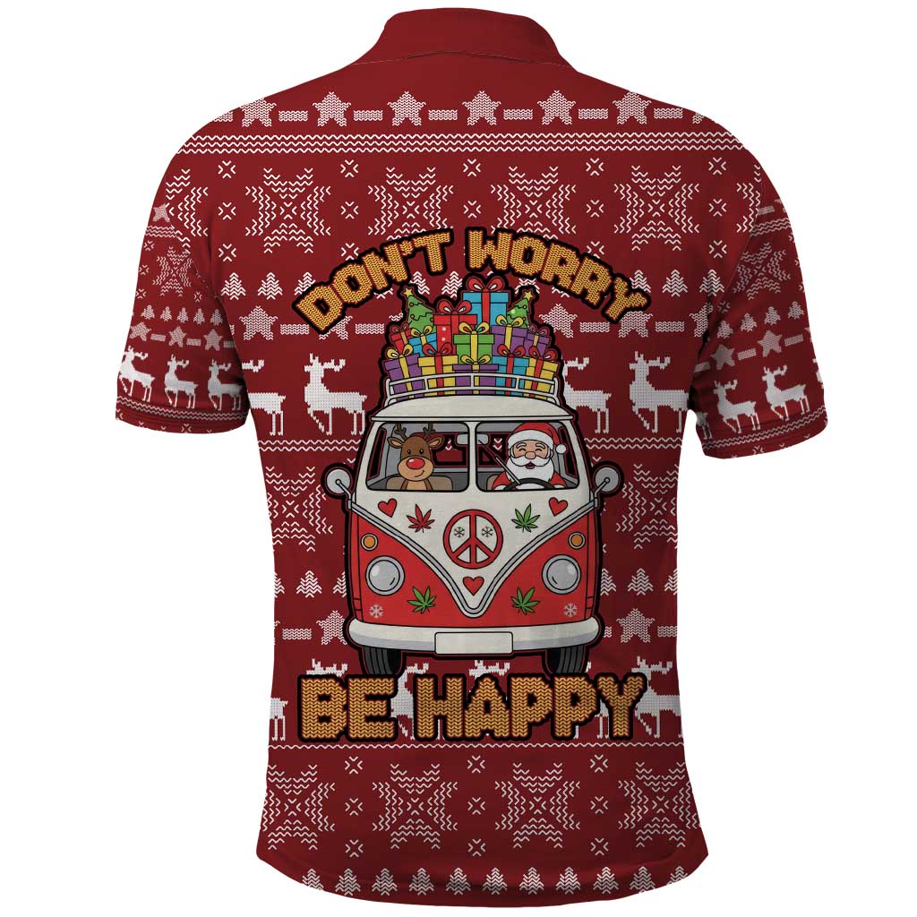 Hippie Car Santa Claus Christmas Polo Shirt Xmas Holiday Patterns - Wonder Print Shop