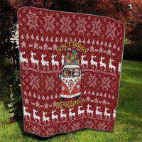 Hippie Car Santa Claus Christmas Quilt Xmas Holiday Patterns - Wonder Print Shop