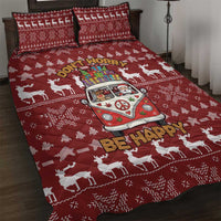 Hippie Car Santa Claus Christmas Quilt Bed Set Xmas Holiday Patterns - Wonder Print Shop