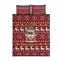 Hippie Car Santa Claus Christmas Quilt Bed Set Xmas Holiday Patterns - Wonder Print Shop