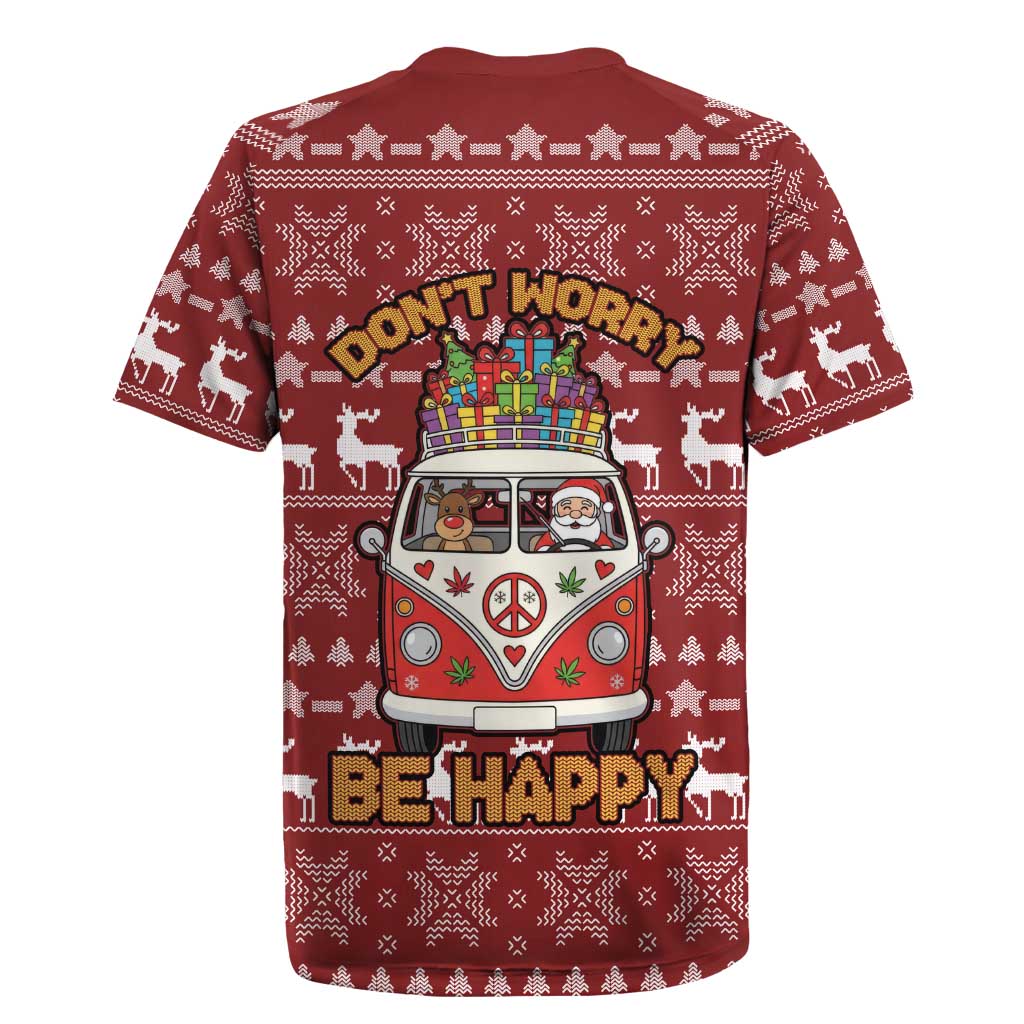 Hippie Car Santa Claus Christmas Rugby Jersey Xmas Holiday Patterns - Wonder Print Shop