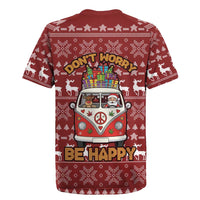 Hippie Car Santa Claus Christmas Rugby Jersey Xmas Holiday Patterns - Wonder Print Shop