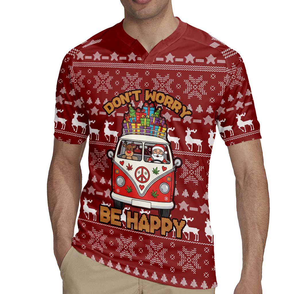 Hippie Car Santa Claus Christmas Rugby Jersey Xmas Holiday Patterns - Wonder Print Shop