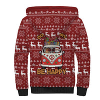 Hippie Car Santa Claus Christmas Sherpa Hoodie Xmas Holiday Patterns - Wonder Print Shop
