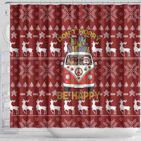 Hippie Car Santa Claus Christmas Shower Curtain Xmas Holiday Patterns - Wonder Print Shop