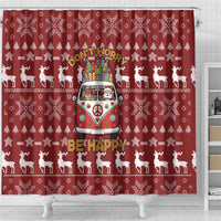 Hippie Car Santa Claus Christmas Shower Curtain Xmas Holiday Patterns - Wonder Print Shop