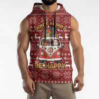 Hippie Car Santa Claus Christmas Sleeveless Hoodie Xmas Holiday Patterns - Wonder Print Shop