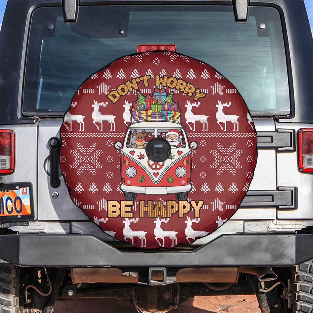 Hippie Car Santa Claus Christmas Spare Tire Cover Xmas Holiday Patterns - Wonder Print Shop