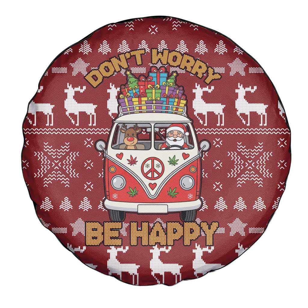 Hippie Car Santa Claus Christmas Spare Tire Cover Xmas Holiday Patterns - Wonder Print Shop