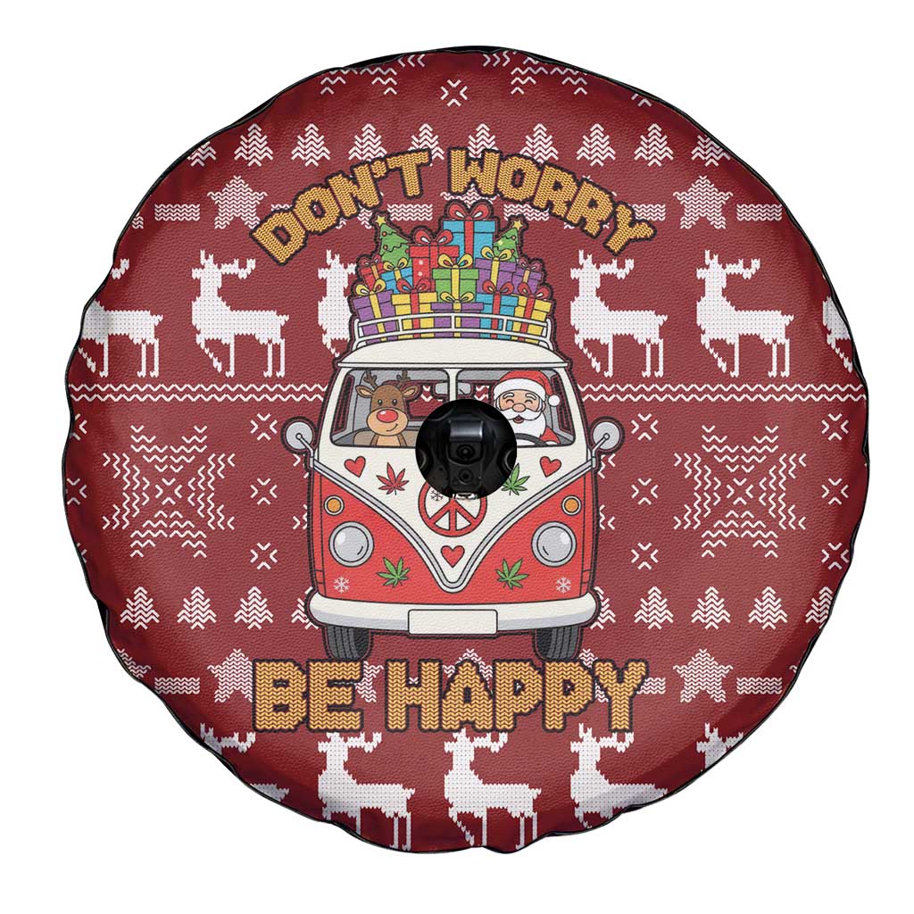 Hippie Car Santa Claus Christmas Spare Tire Cover Xmas Holiday Patterns - Wonder Print Shop