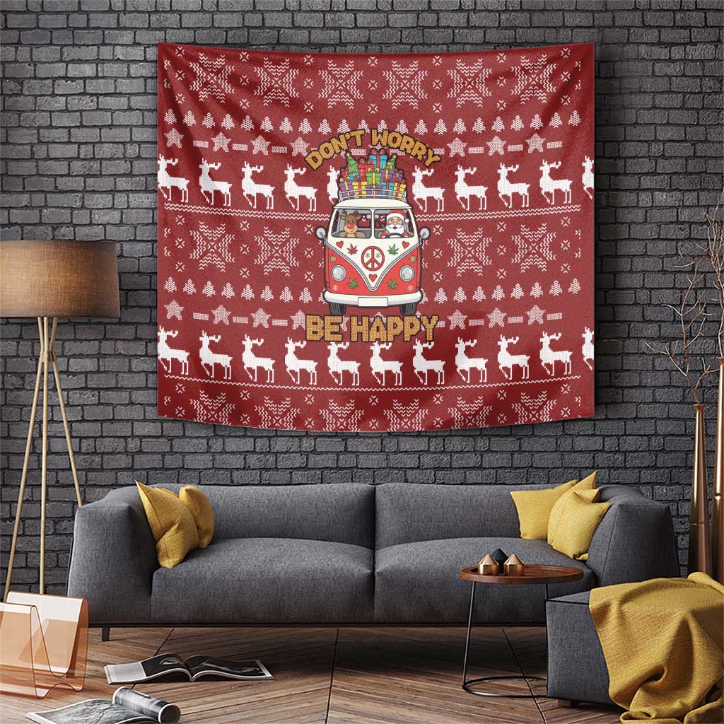 Hippie Car Santa Claus Christmas Tapestry Xmas Holiday Patterns - Wonder Print Shop