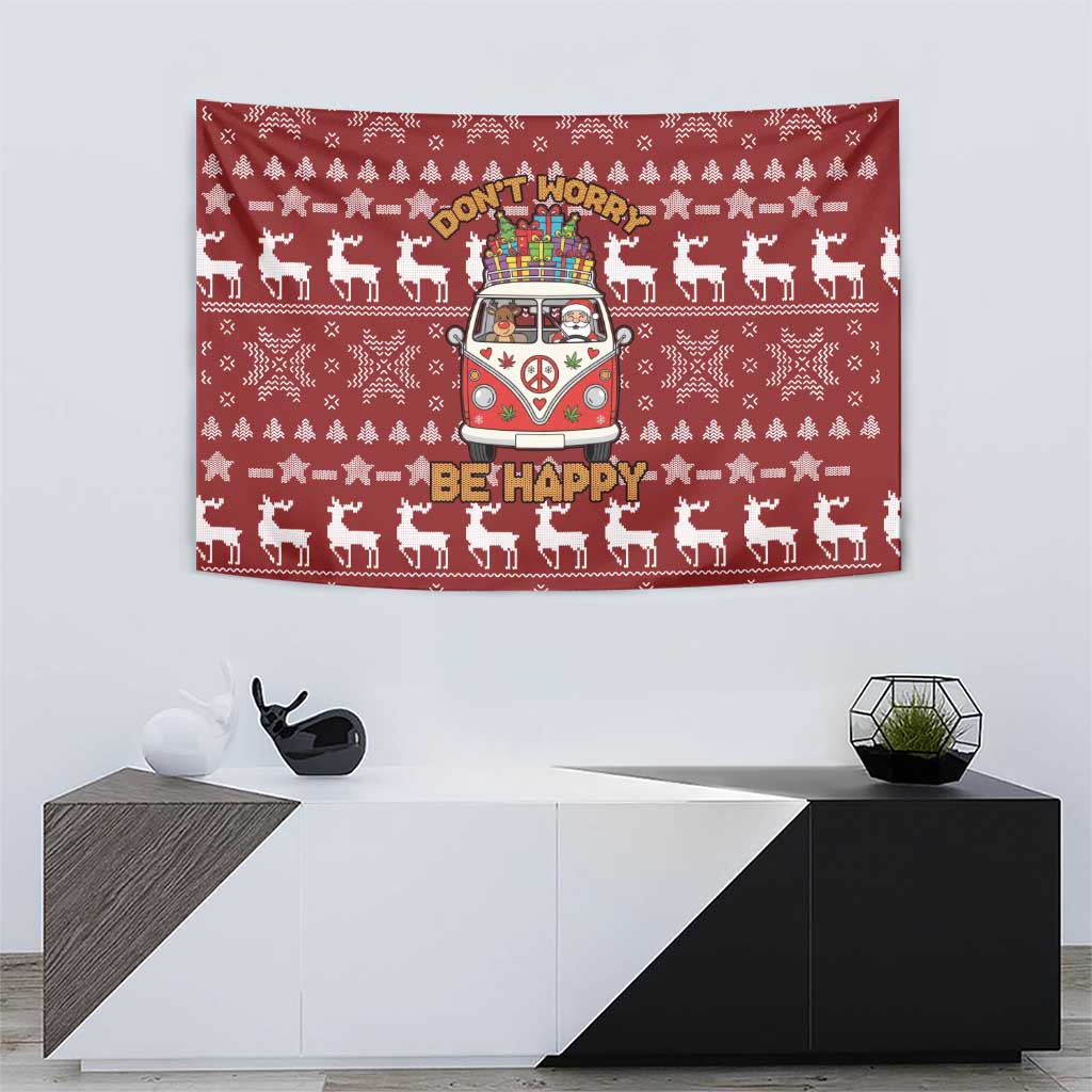 Hippie Car Santa Claus Christmas Tapestry Xmas Holiday Patterns - Wonder Print Shop