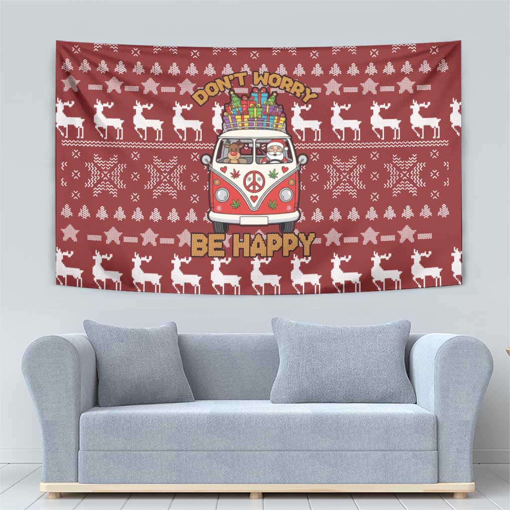 Hippie Car Santa Claus Christmas Tapestry Xmas Holiday Patterns - Wonder Print Shop