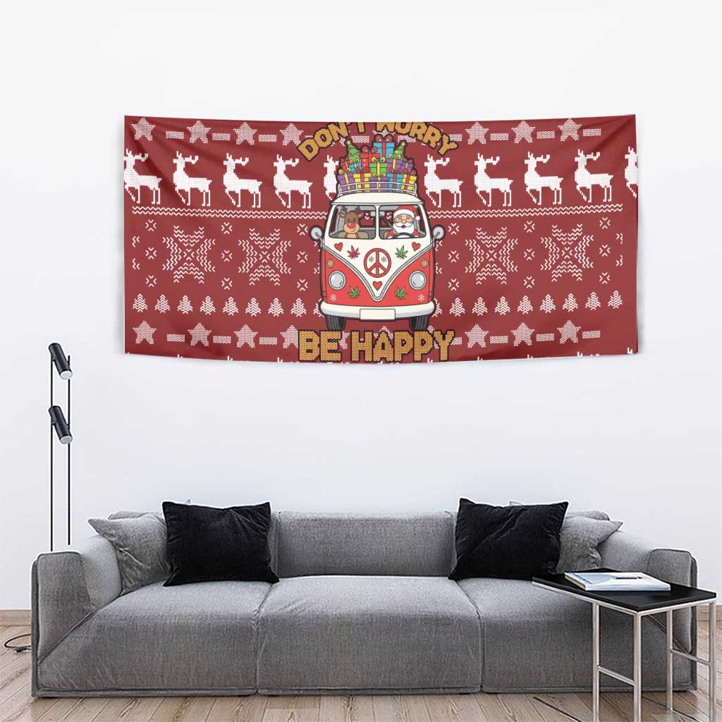 Hippie Car Santa Claus Christmas Tapestry Xmas Holiday Patterns - Wonder Print Shop