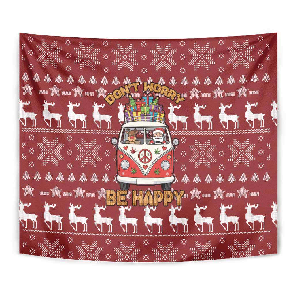 Hippie Car Santa Claus Christmas Tapestry Xmas Holiday Patterns - Wonder Print Shop